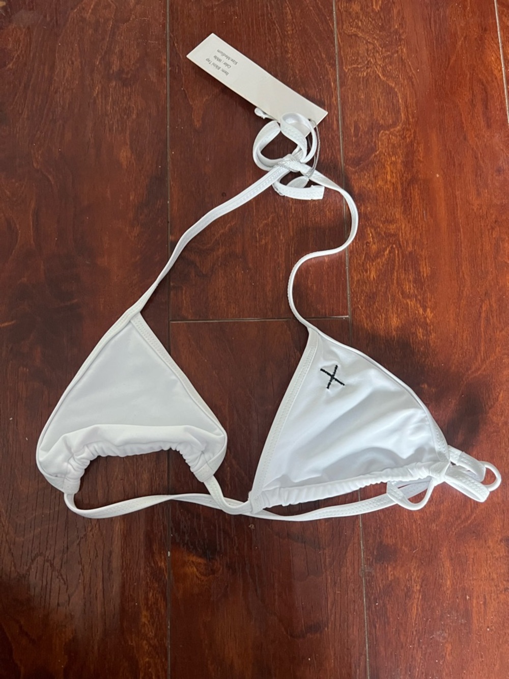 NWT Boutine LA White Triangle Bikini Top Size Medium